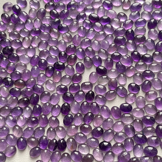 Natural Purple Amethyst 7x9 mm Oval Cabochon (Natural)