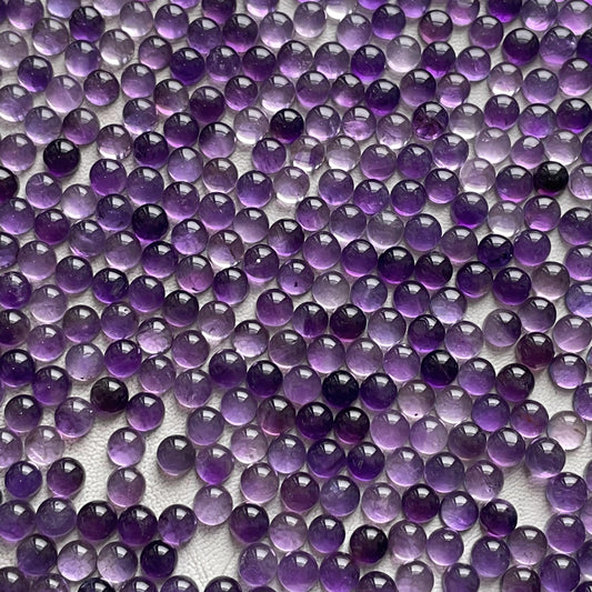 Amazing Purple Amethyst 6 mm Round Cabochon (Natural)