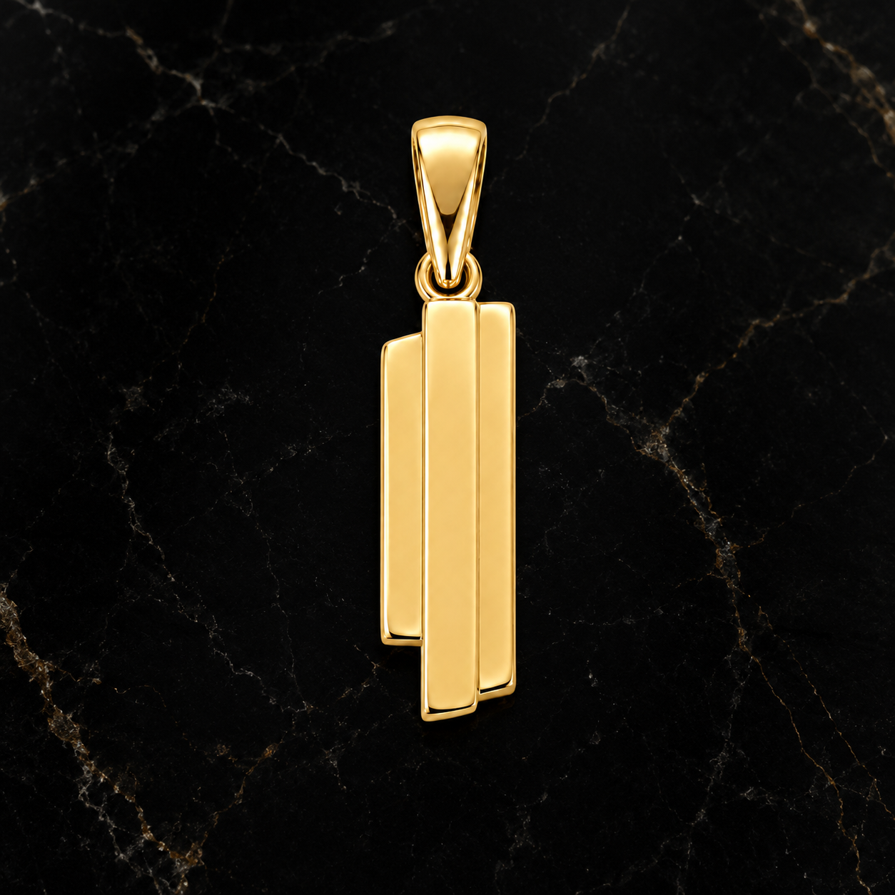 Modern Gold Pendant, 14K 18K 20K Gold Pendant, Diamond Accent Pendant, Minimalist Gold Necklace Pendant, Gift For Her