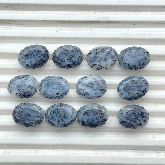 Natural Dendrite Opal 12x16 mm Oval Shape Faceted (Natural)