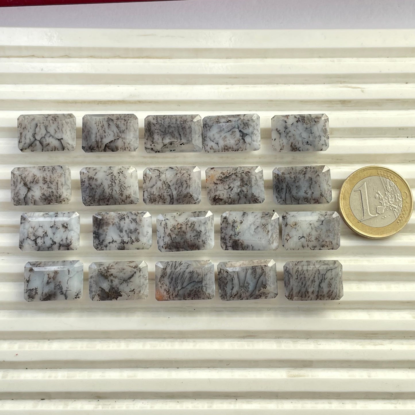 Natural Dendrite Opal 12x18 mm Baguette Shape Faceted (Natural)