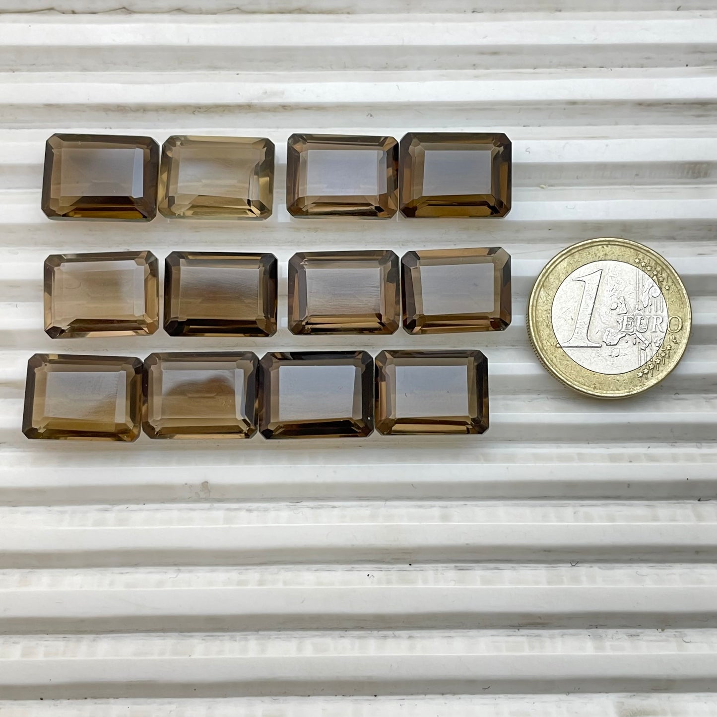 Natural Smoky Quartz 12x16 mm Baguette Shape Faceted (Natural)