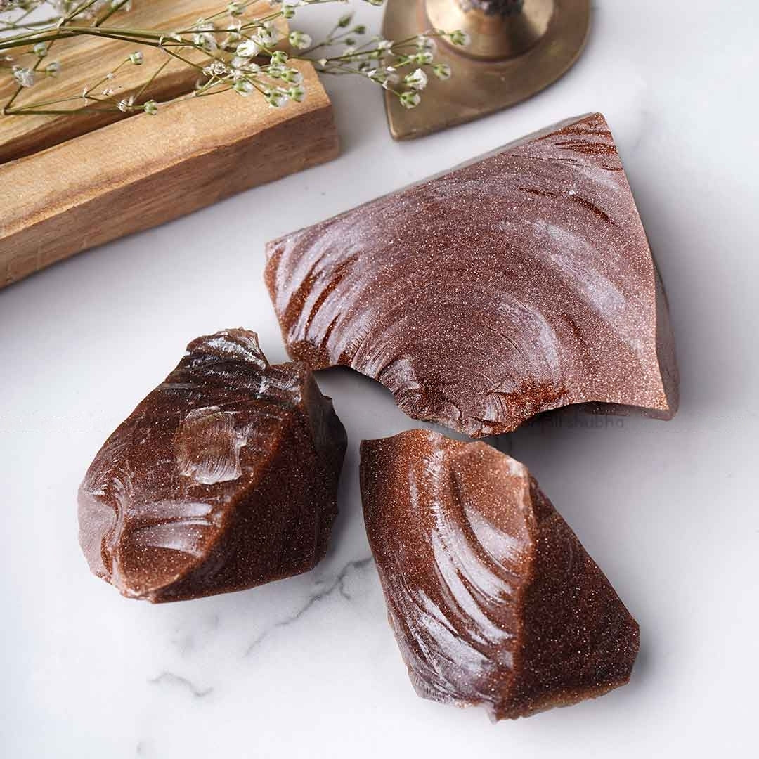 Captivating Beauty: Raw Red Gold Stone - A Stunning Natural Treasure (Lab-Created)