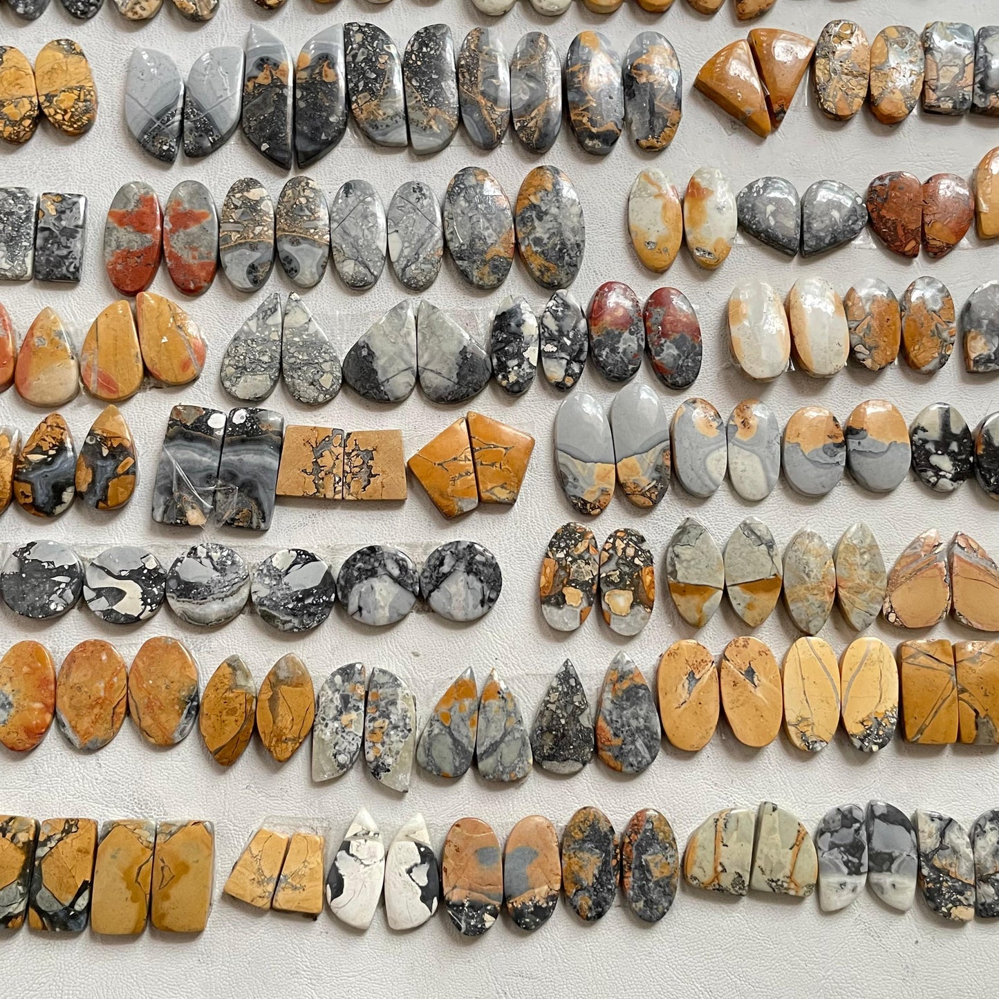 "Natural Maligano Jasper Pairs Cabochon – Perfect for Elegant Jewelry"