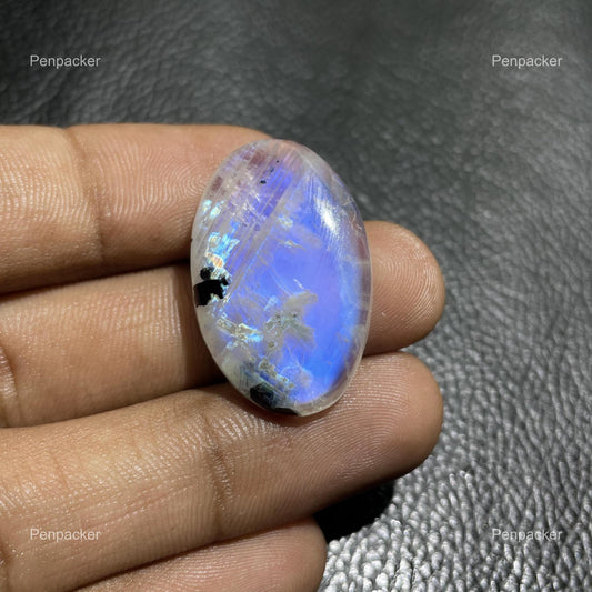 Rainbow Moonstone For Jewelry Making- Oval Moonstone ( 33.50 Cts )- 30x19x6 mm
