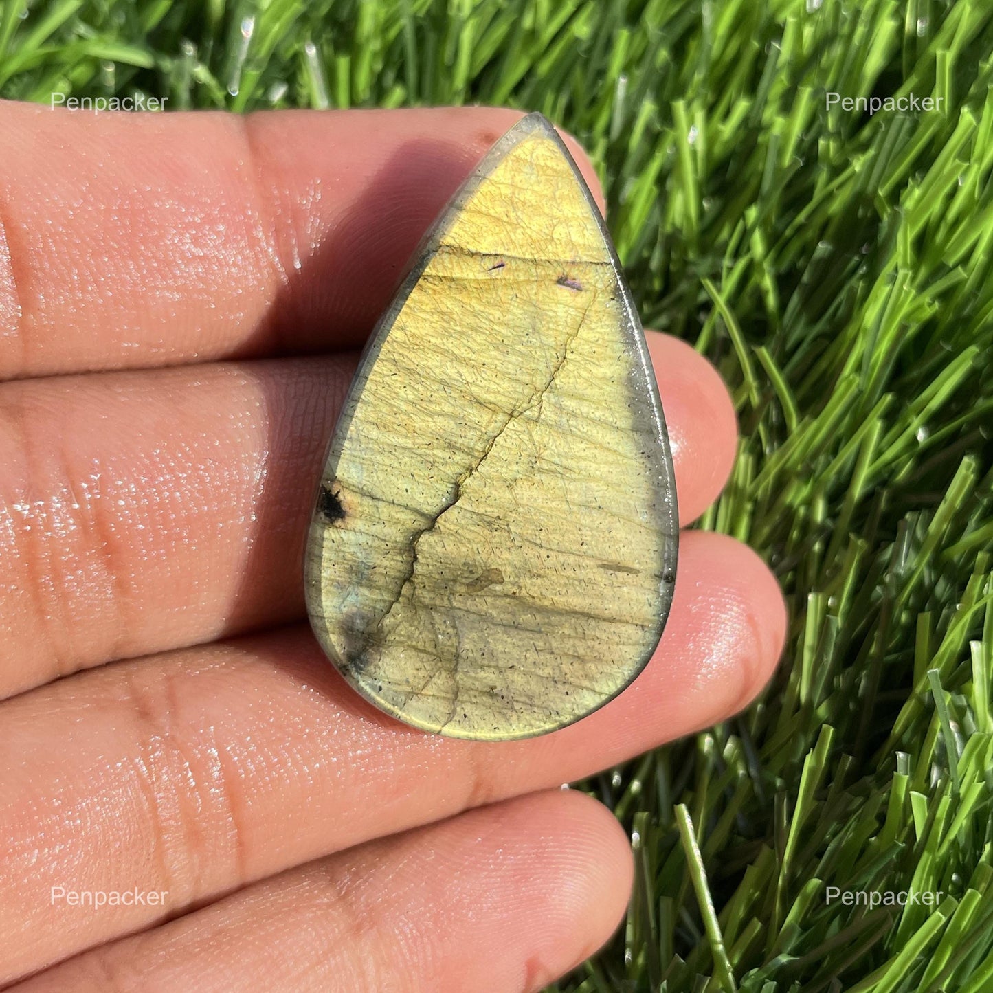 Multicolor Labradorite Pear Cabochon, 37x22.5x7 mm, 47.90 Cts, Loose Gemstone for Jewelry Making