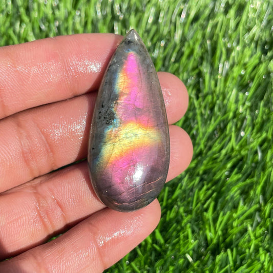 Labradorite Cabochon Gemstone- Jewelry Making Loose Stone (53x24x8 mm)
