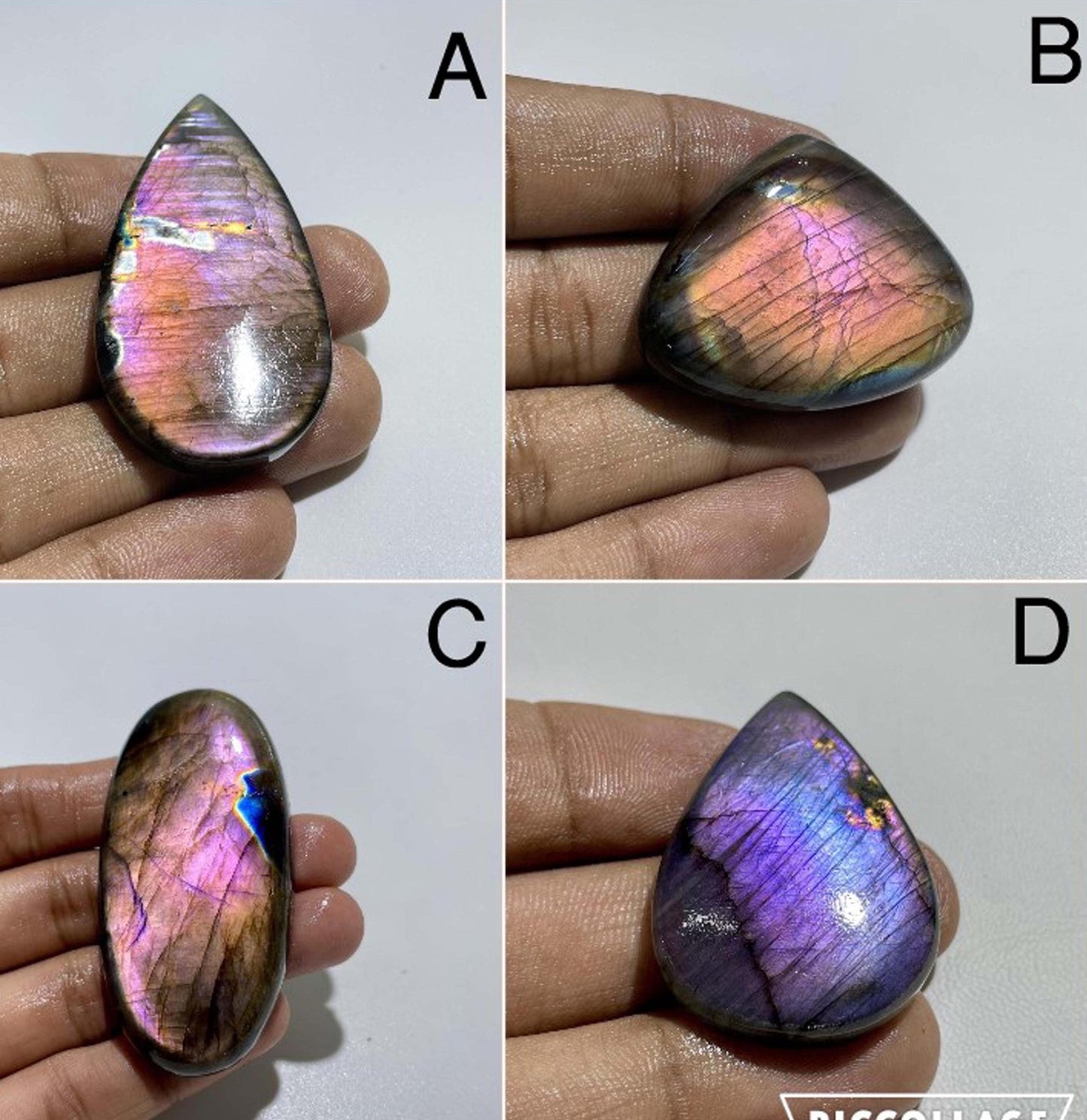 Natural Purple Flash Labradorite Cabochon, Loose Gemstone