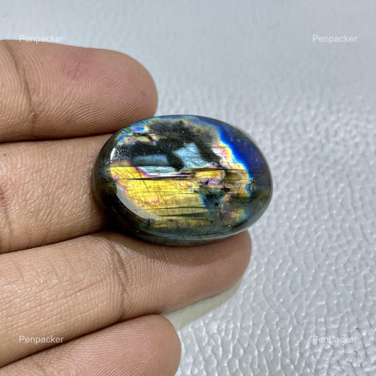 Multi-Color Labradorite Cabochon: Handmade Gemstone for Jewelry