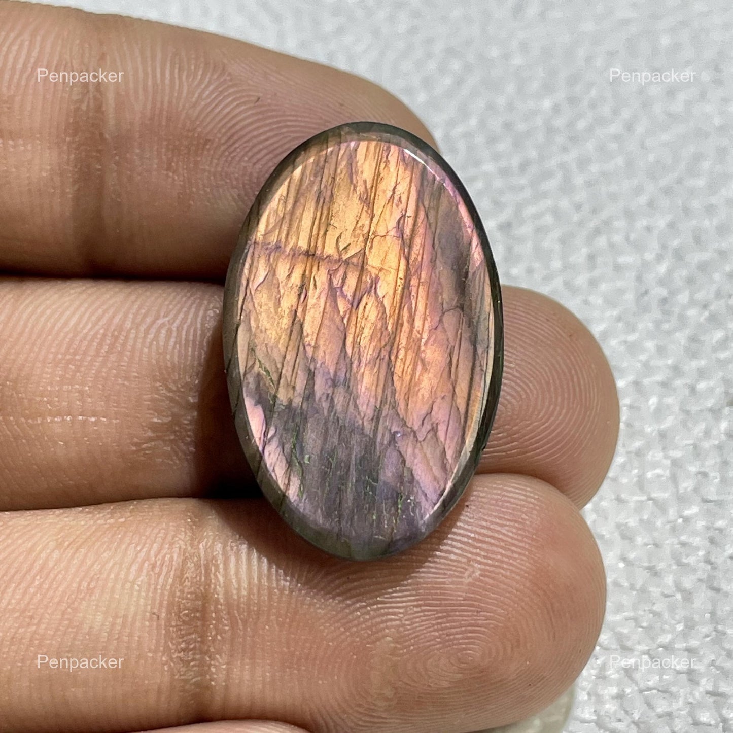 Natural Purple Labradorite Oval Cabochon, Loose Gemstone