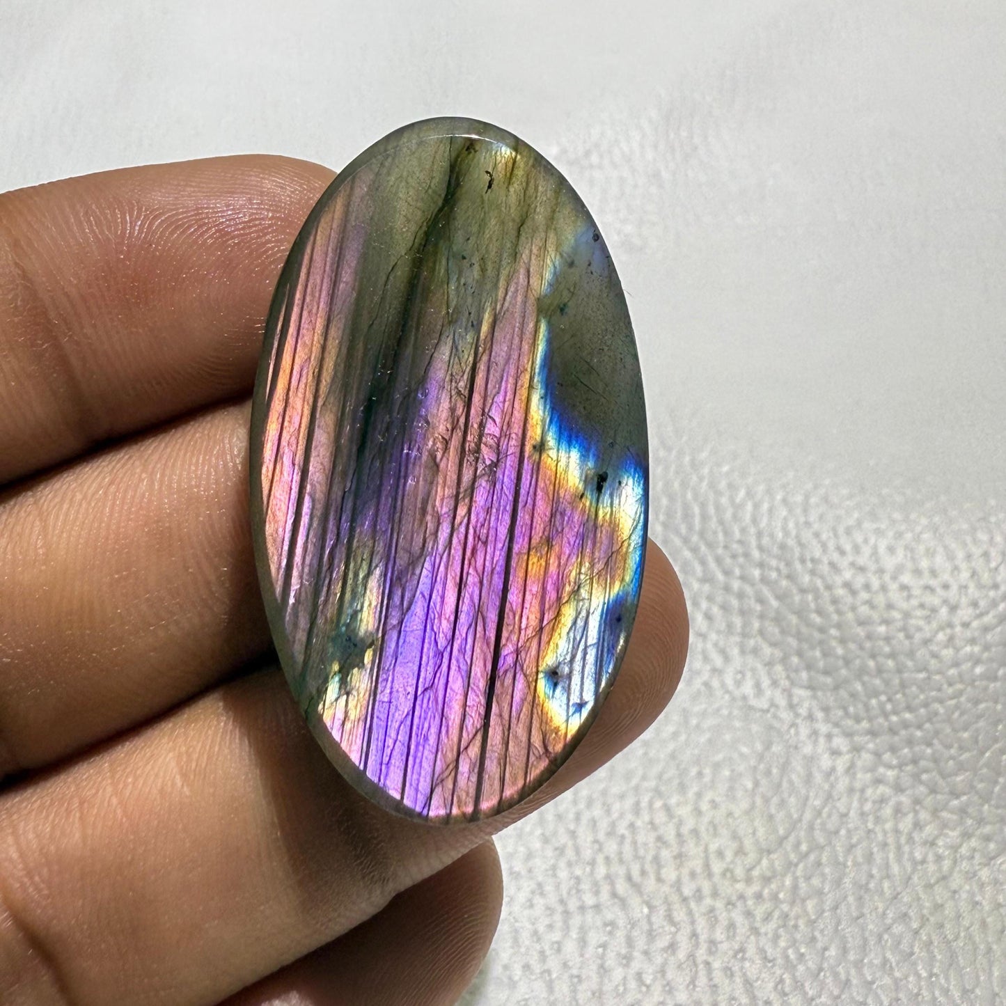 Multicolor Labradorite Oval Cabochon, 43x24x7 MM, 62.2 Cts, Loose Gemstone for Jewelry Making