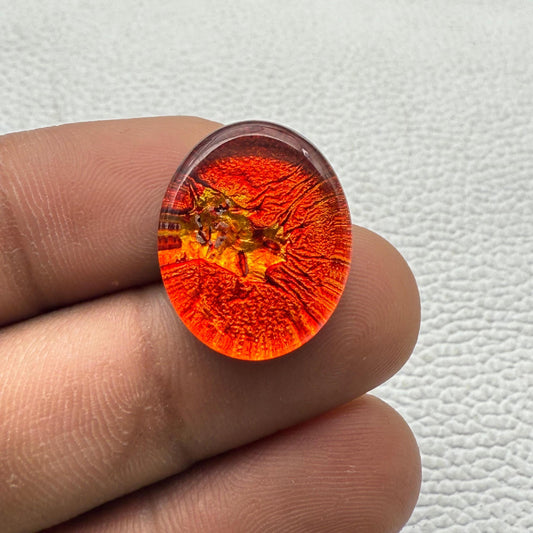 Oval Dico Glass Cabochon: Multi-Color Gemstone (20x17x7 mm, 19.5 Cts)