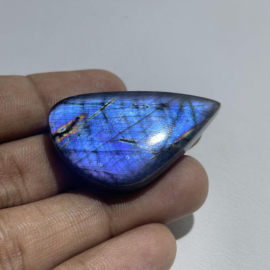 Blue Purple Flash Labradorite Cabochon Mid-size – Oval Gemstone for Jewelry Making, for Ring