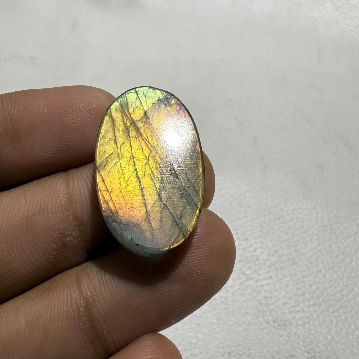 Multicolor Labradorite Oval Cabochon, 28x17x6 mm, 30.9 Cts, Loose Gemstone for Jewelry Making
