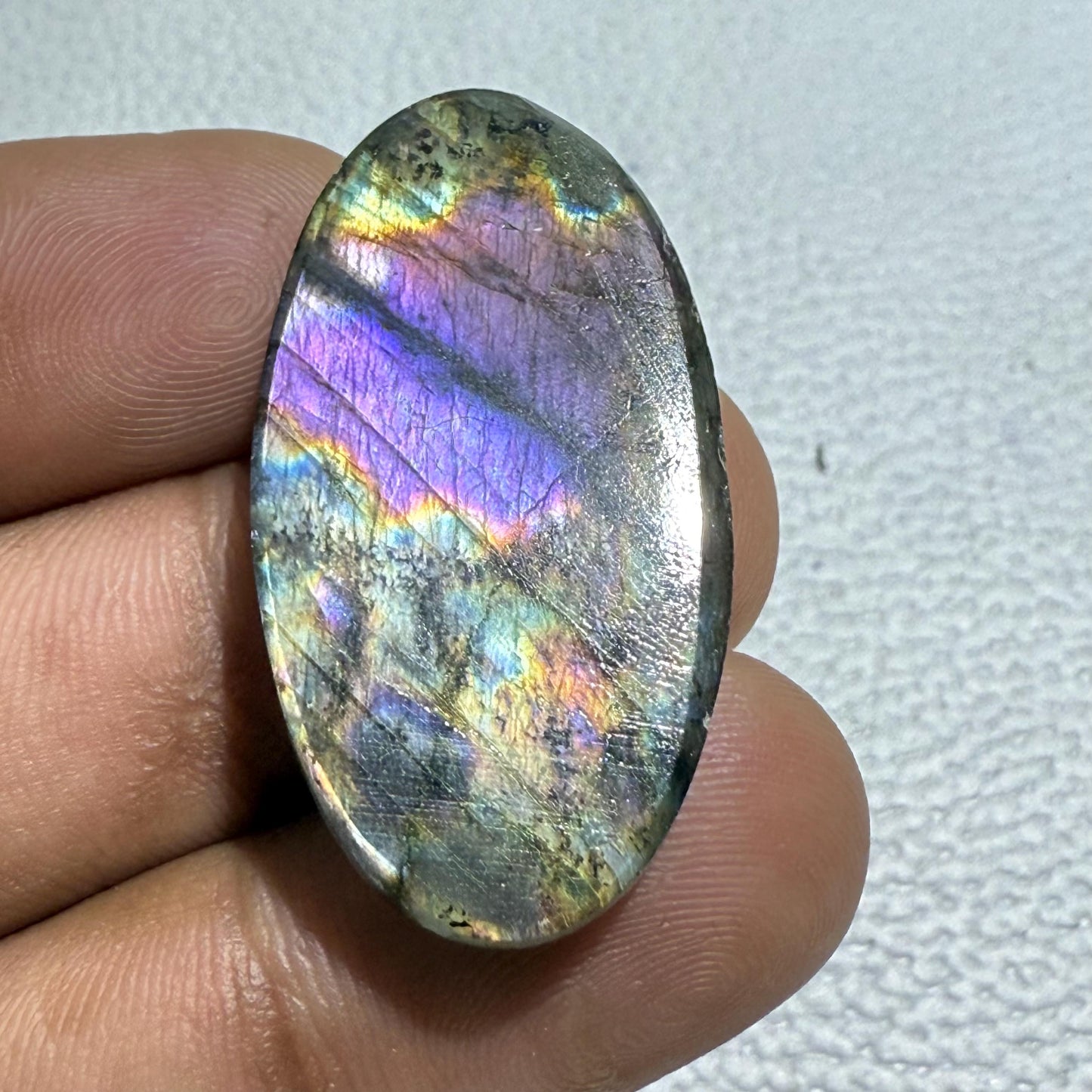 Natural Purple Labradorite Oval Cabochon, 40.2 Cts, Loose Gemstone for Jewelry Making