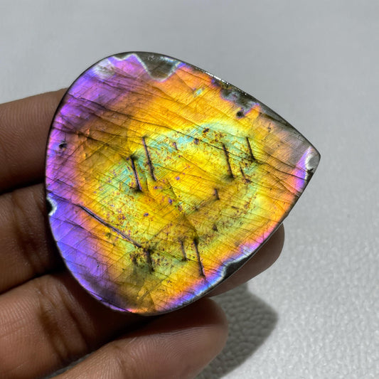 Pear Labradorite Cabochon: Multicolor Natural Stone for Jewelry Making