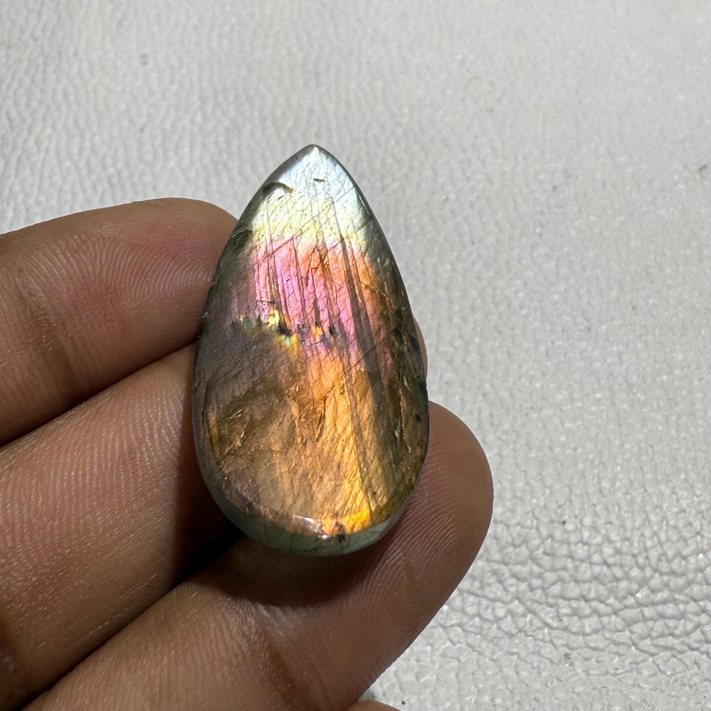 Purple Labradorite Pear Cabochon, - 46x19x5 MM, - 38.7 Cts, Loose Gemstone for Jewelry Making
