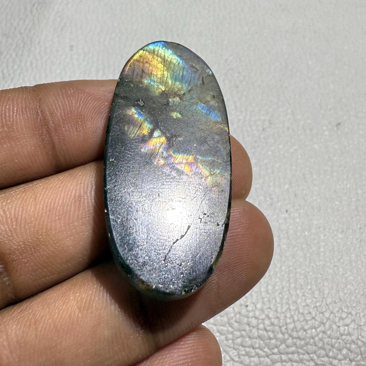 Natural Purple Labradorite Pear Cabochon, 45x21x6 mm, 58.5 Cts, Loose Gemstone for Jewelry Making