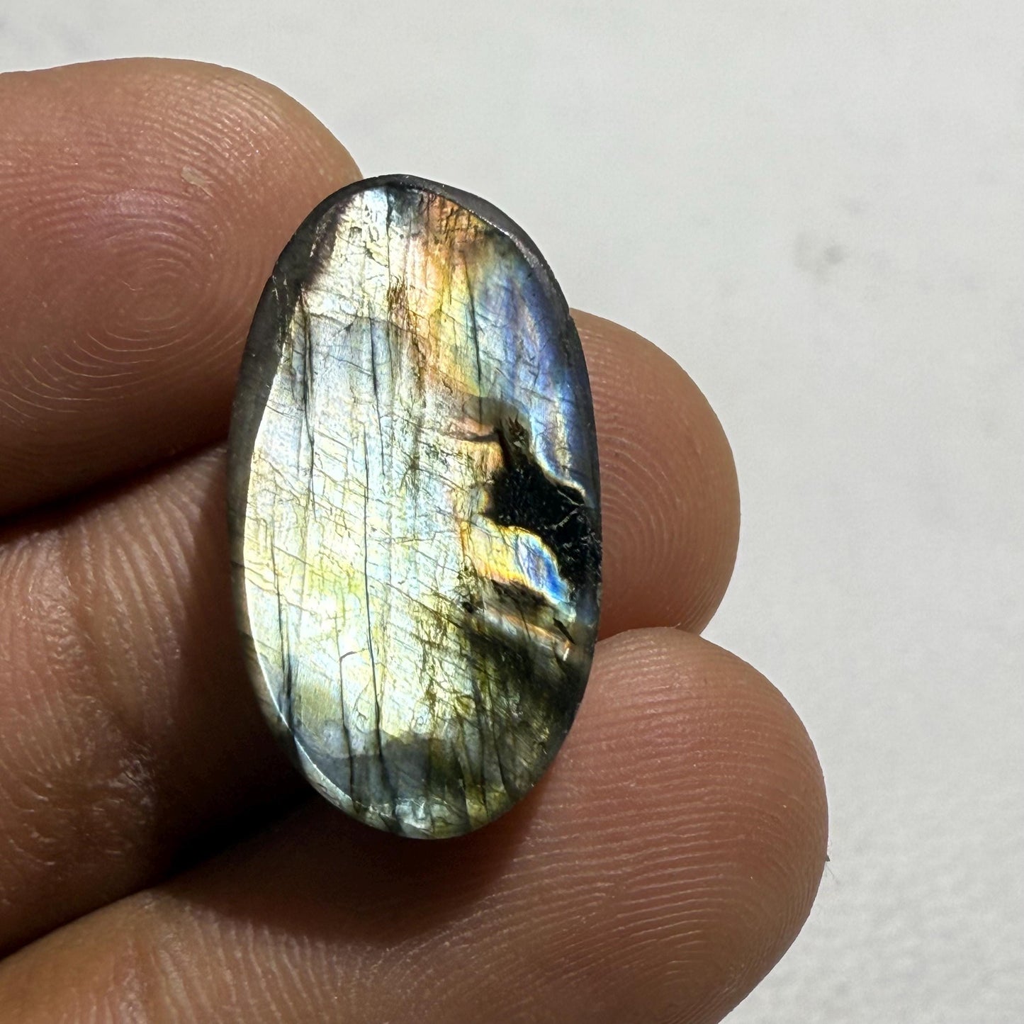 Natural Purple Labradorite Oval Cabochon, 22x12x6 mm, 15.3 Cts, Loose Gemstone for Jewelry Making