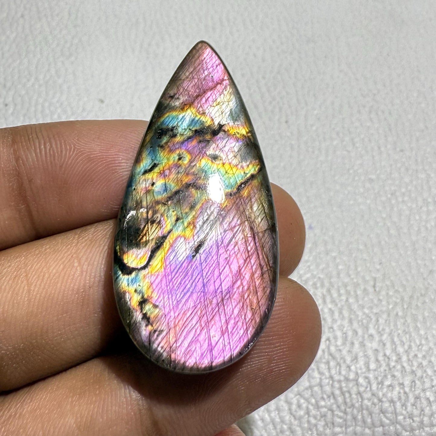 Spectrolite Labradorite Cabochon, 46x21x7.5mm, 65.7Cts., Loose Gemstone for Jewelry Making