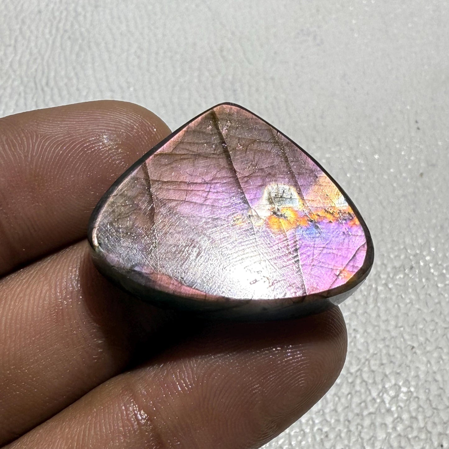 Natural Purple Labradorite Cabochon, 31x25x7 mm, 48.9 Cts, Loose Gemstone for Jewelry Making