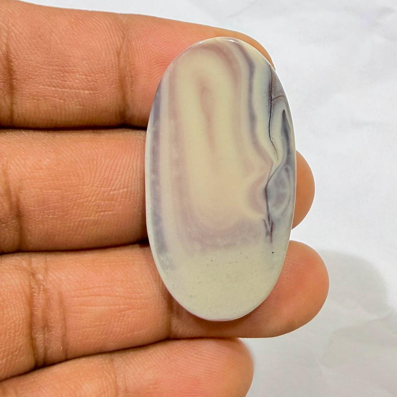 Natural Tiffany Jasper Oval Cabochon Loose Gemstone, Lavender Tiffany Stone, Designer Jasper for Jewelry Making, (38x20x5mm, 40 cts )