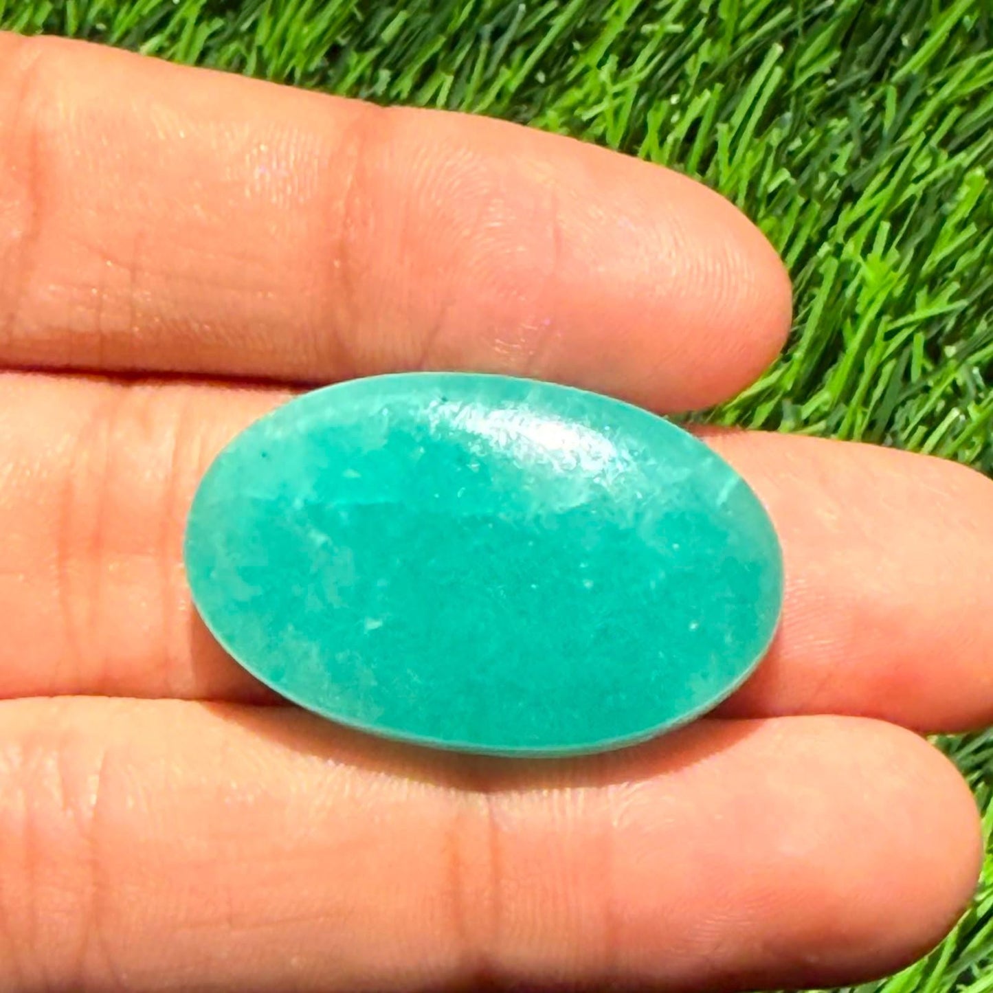 Natural Green Aventurine Oval Cabochon, 31x19.5x6.5mm, 36cts, Loose Gemstone for Jewelry Making