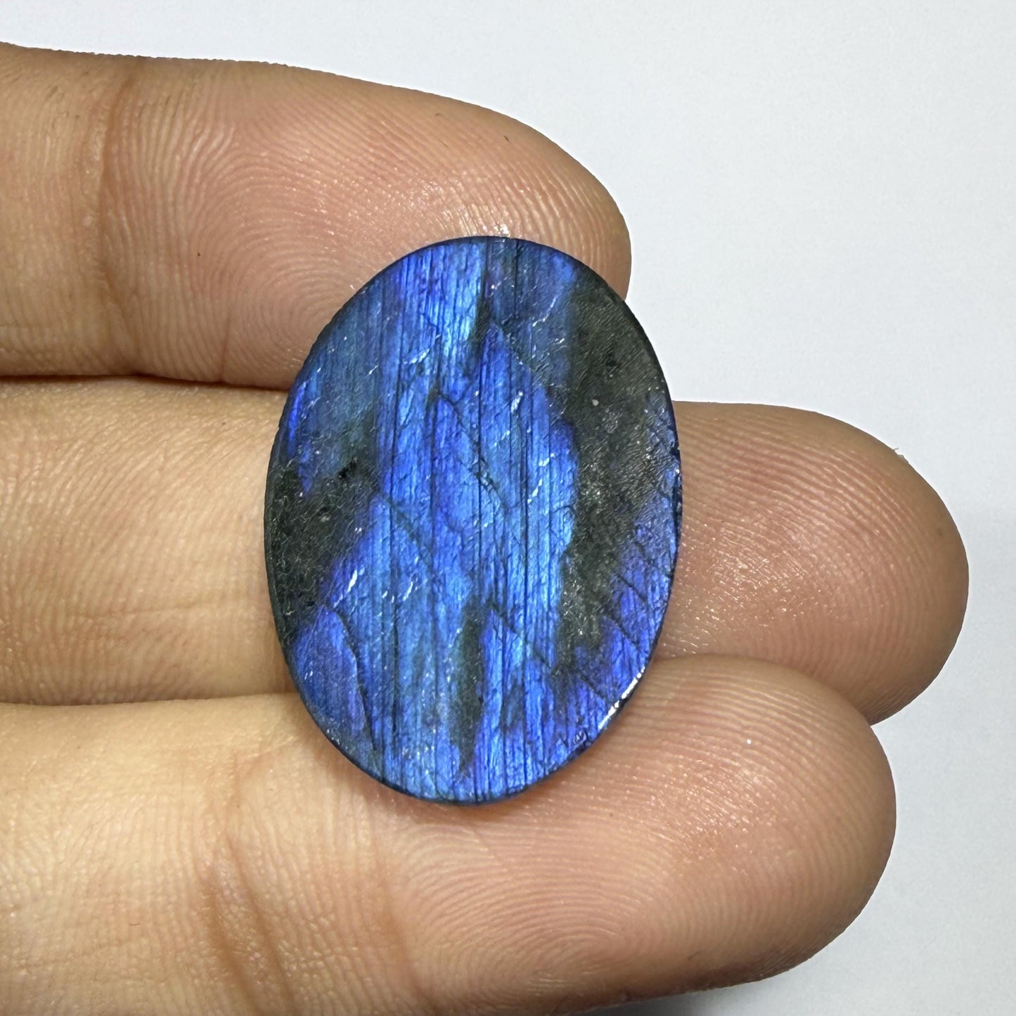 Natural Blue Labradorite Oval Cabochon, 24x17x5.5mm, 18cts, Loose Gemstone for Jewelry Making