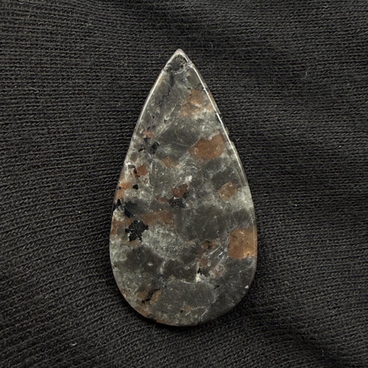 Natural UV Reactive Yooperlite Pear Cabochon, 34 Cts, 39x21mm, Loose Gemstone for Jewelry Making