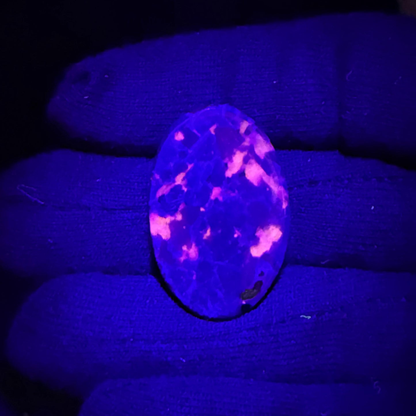 Natural UV Reactive Yooperlite Oval Cabochon, 34.5x22x5.5mm, 38cts, Loose Gemstone for Jewelry Making