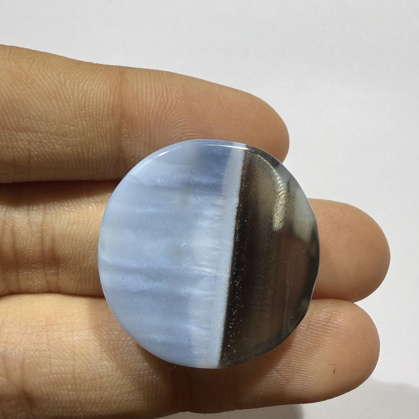 Natural Blue Opal Cabochon 26.5mm, 39 Ct Blue Opal Gemstone, Long Loose Cabochon Stone for Jewelry Making, Pendant & Ring