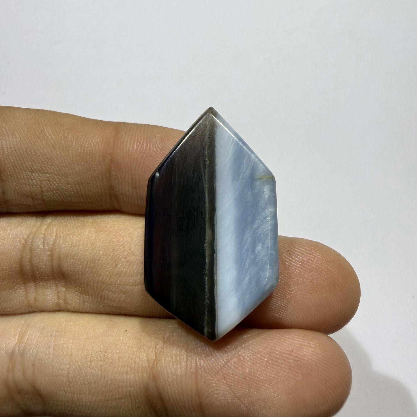 Natural Blue Opal Cabochon 33x18.5x6.5mm, 31 Ct Blue Opal Gemstone, Elongated Oval Loose Stone for Jewelry Making & Pendant