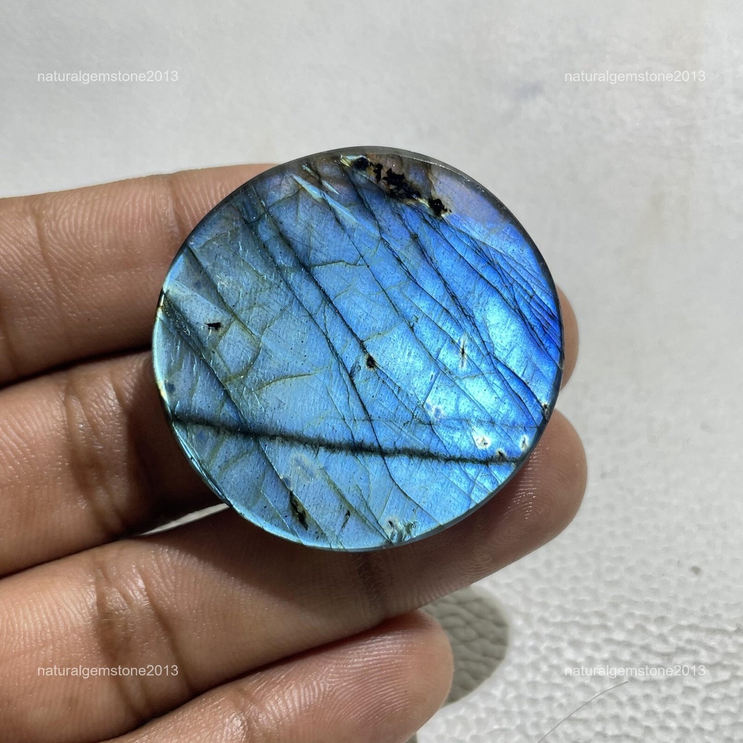 Natural Purple Flash Labradorite Pear Cabochon, 41x27.5x6mm, Loose Gemstone for Jewelry Making