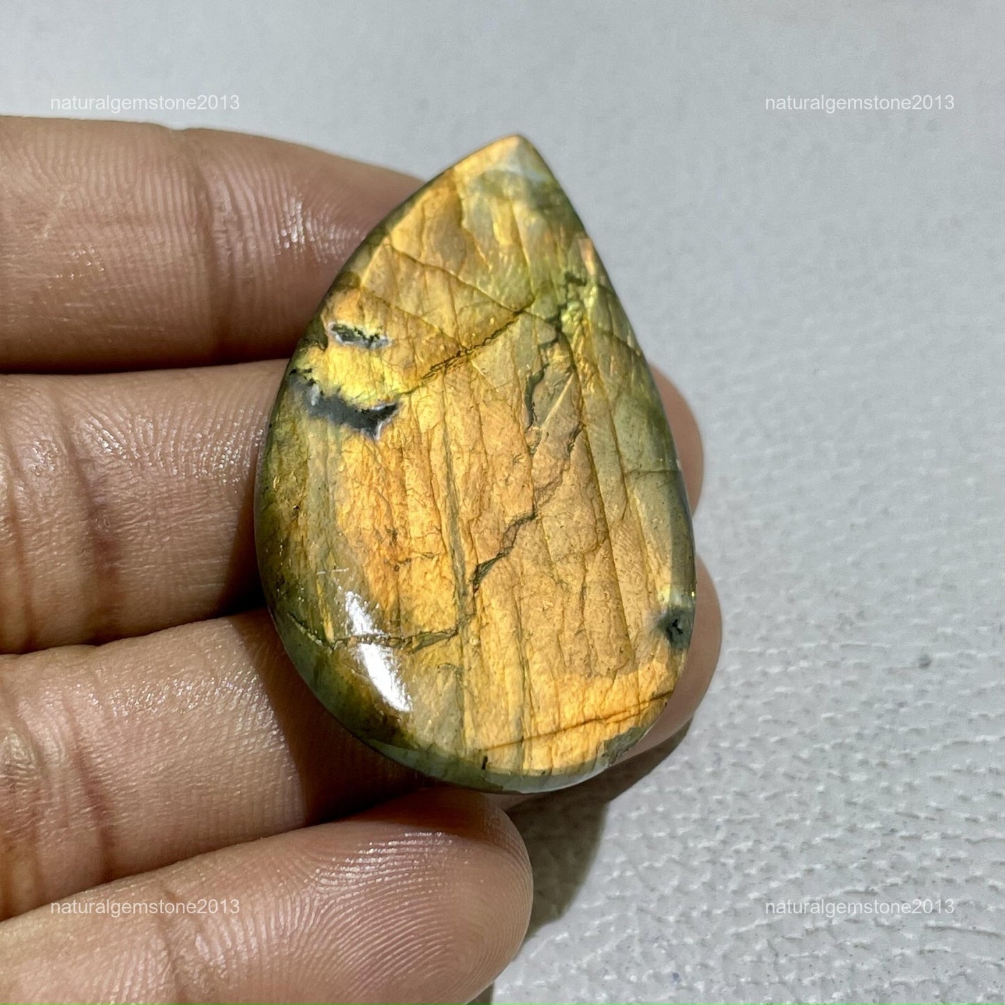 Natural Dendritic Opal Oval Cabochon, 29x26x3mm, 15.5 cts, Loose Gemstone for Jewelry Making