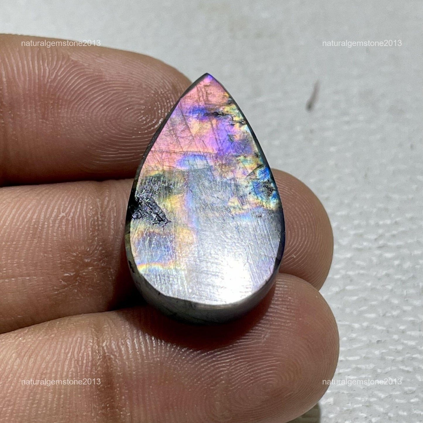 Natural Blue Opal Oval Cabochon, 46.5x18mm, 42 Ct, Loose Gemstone for Jewelry Making