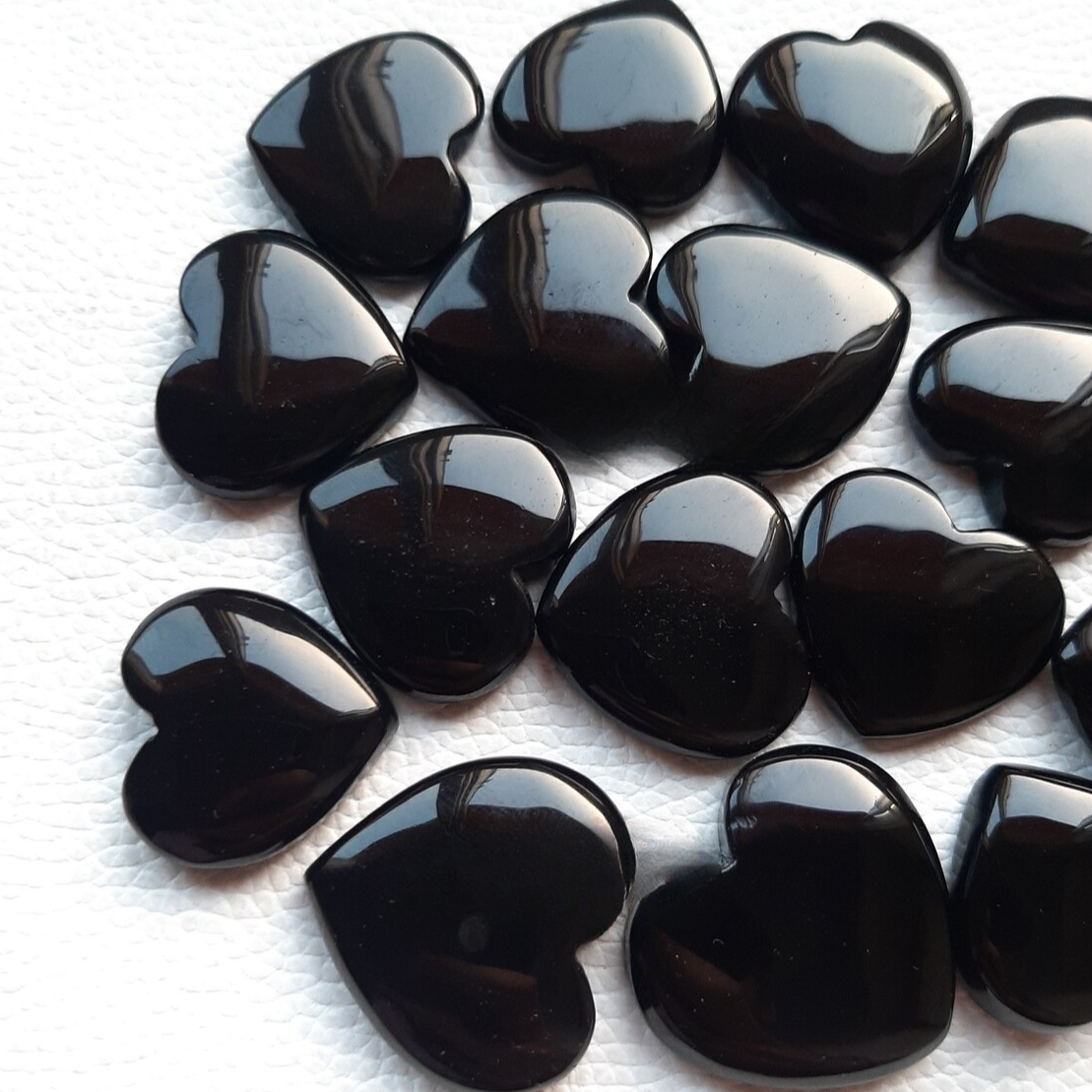 BLACK ONYX Heart Shape Cabochon Wholesale Lot By  Weight With Different Shapes And Sizes Used For Jewelry Making (Natural)