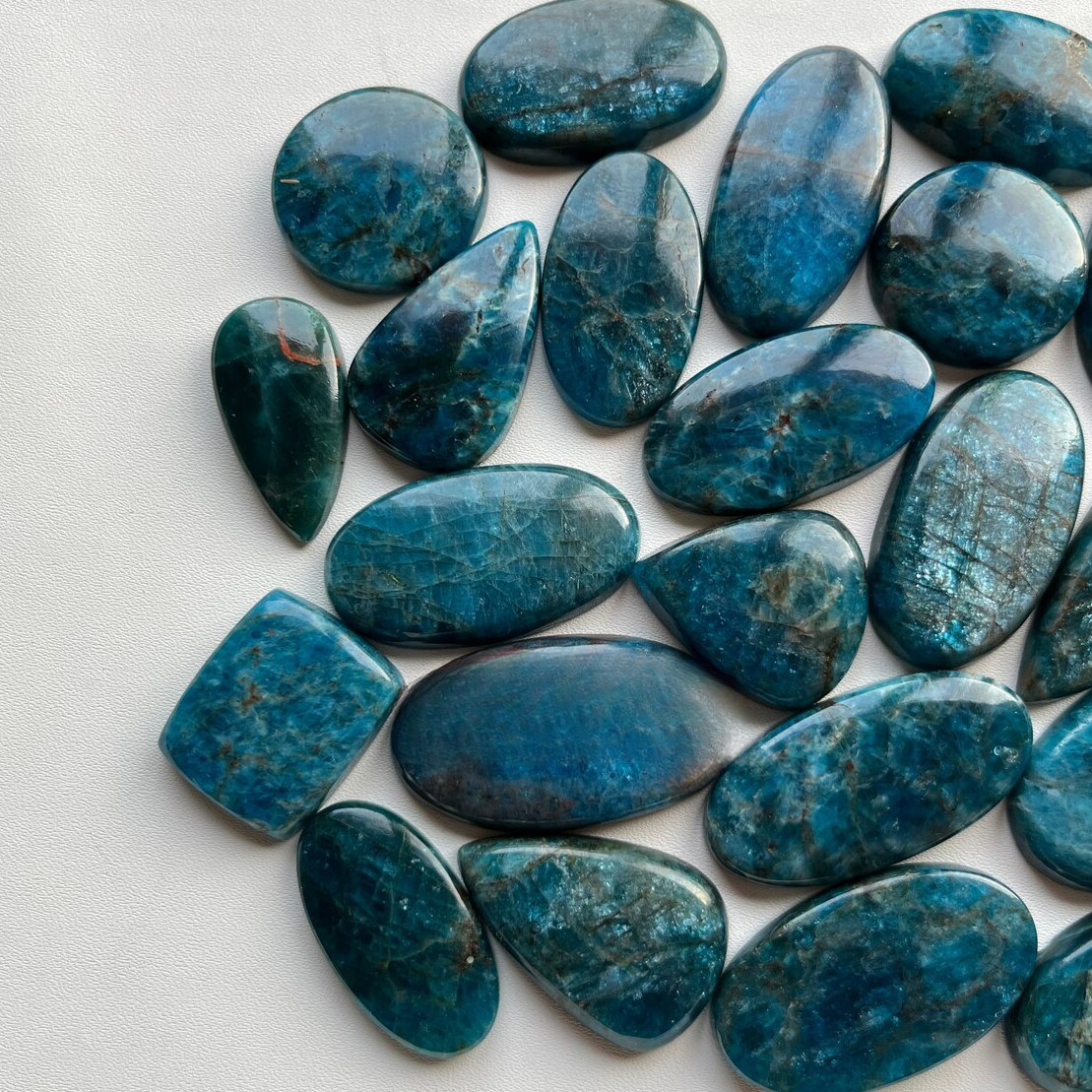 Neon APATITE Wholesale Lot Cabochon By Weight With Different Shapes And Sizes Used For Jewelry Making (Natural)