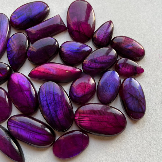 Purple Labradorite Cabochon Wholesale Lot By Weight Used For Jewelry Making (Natural Stone-Coated))