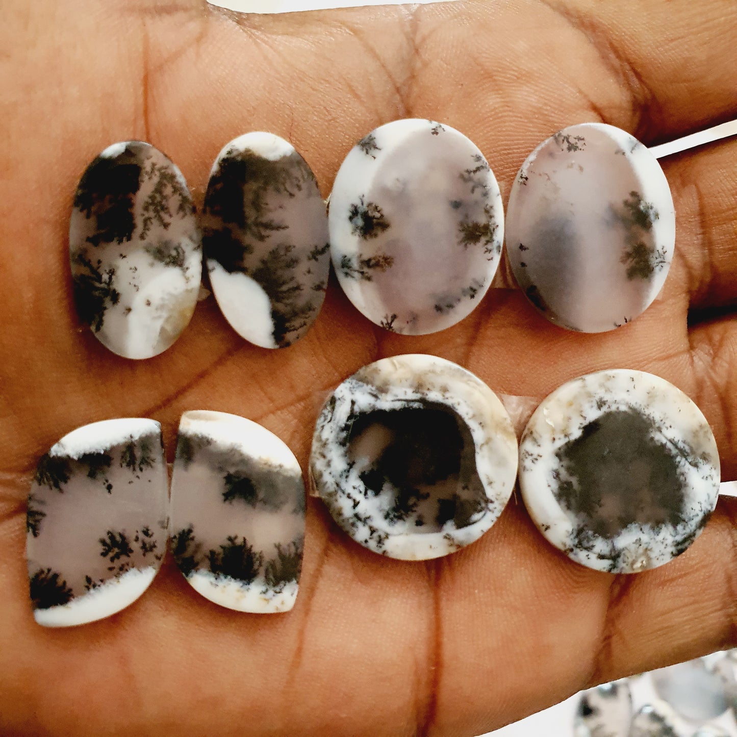 Natural Dendrite Opal Pairs Cabochon (Natural)