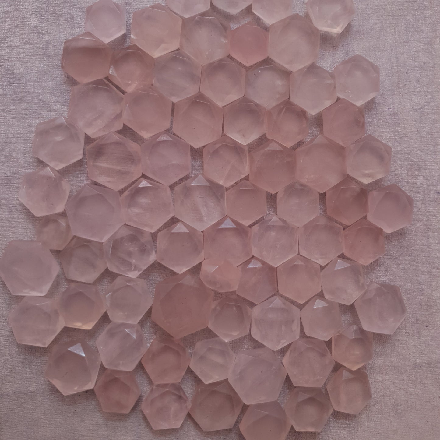 Natural Rose Quartz Hexagon Shapes (Natural)