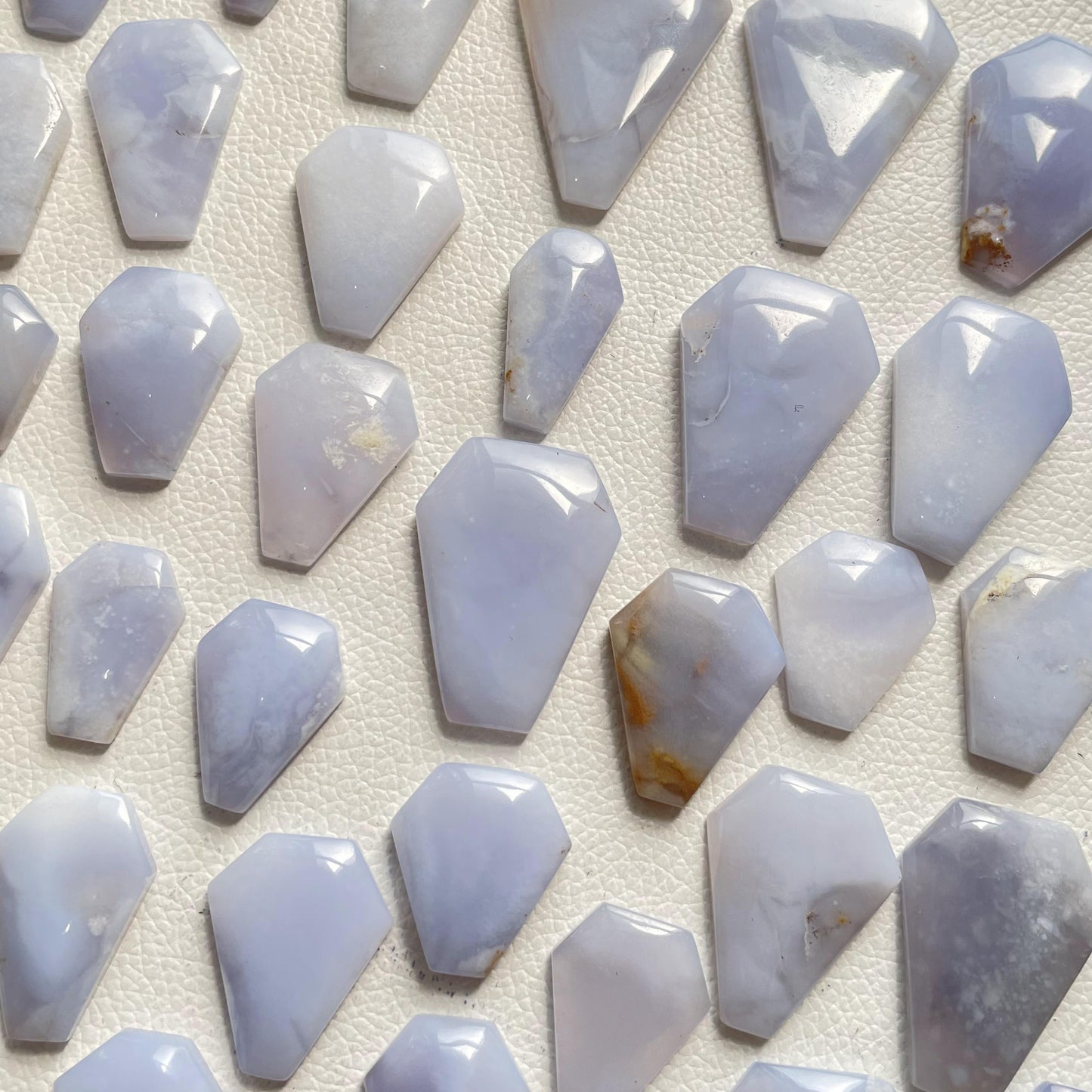 Natural Blue Chalcedony Coffins Cabochon (Natural)