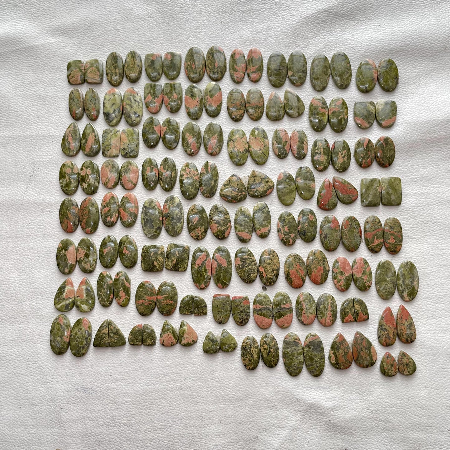 Natural Unakite Jasper Pairs Cabochon (Natural)