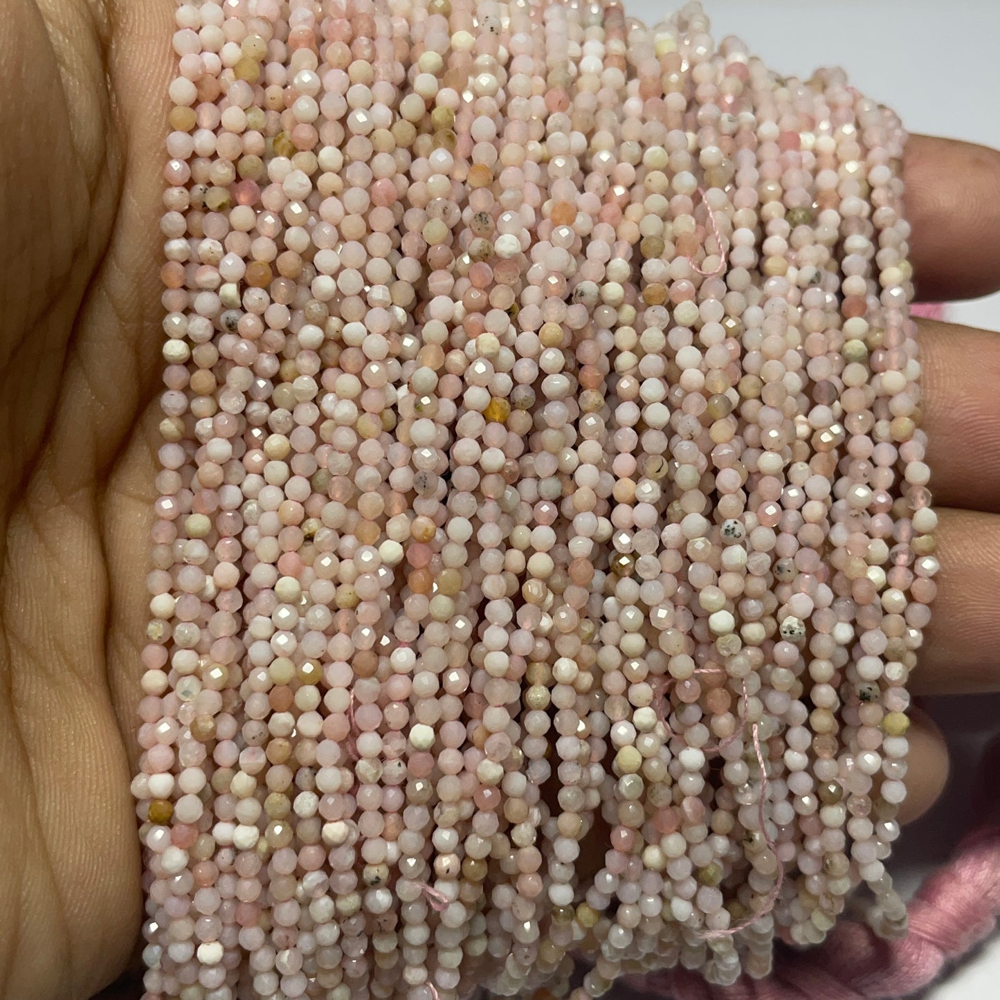 Natural Pink Opal Faceted Cut Beads (Natural)