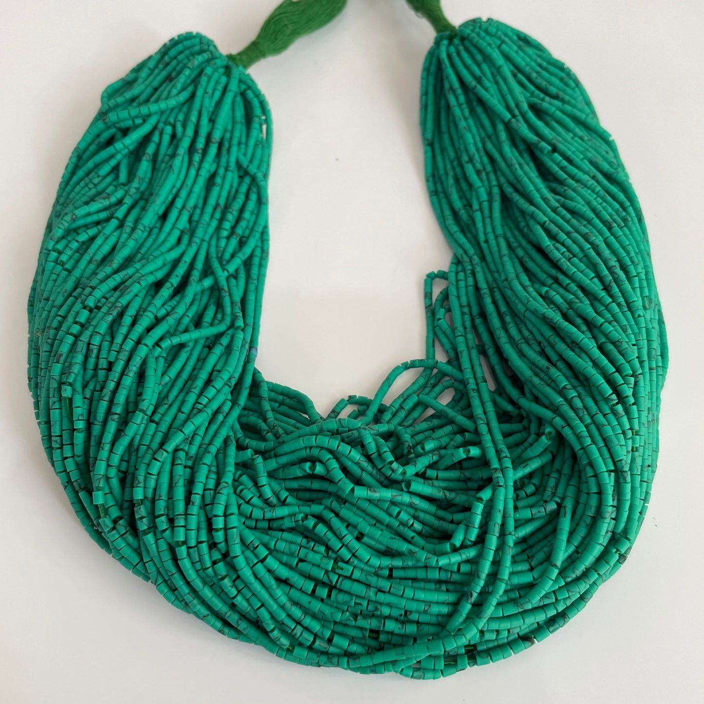 Green Malachite Plain Round Heishi Beads (Lab-Created)