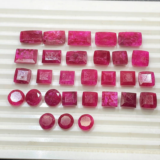 Faceted Ruby Corundum (Natural-Dyed)