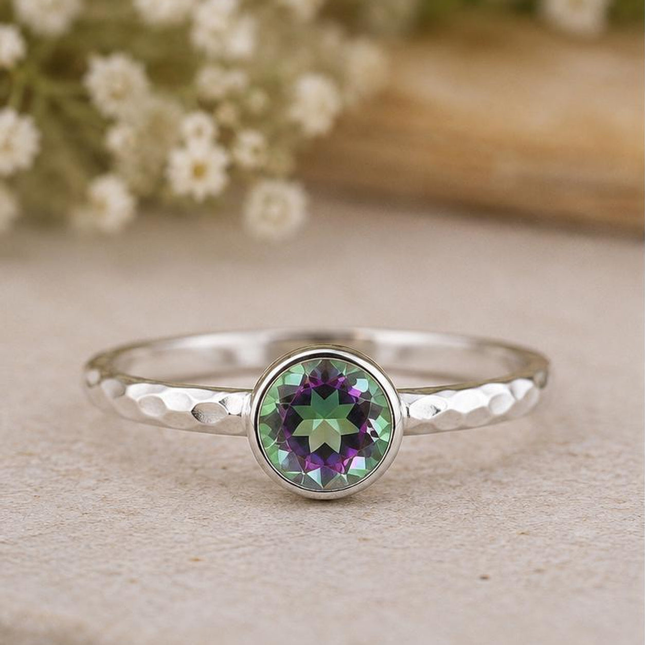 Natural Mystic Topaz Ring, 925 Sterling Silver Ring, Engagement Ring, Anniversary Ring, Wedding Ring, Vintage Ring, Handmade Jewellery