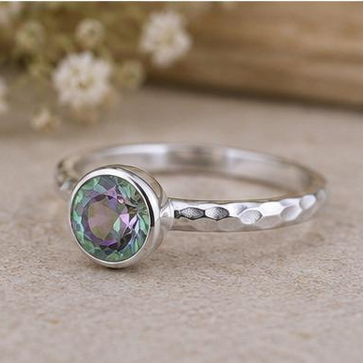 Natural Mystic Topaz Ring, 925 Sterling Silver Ring, Engagement Ring, Anniversary Ring, Wedding Ring, Vintage Ring, Handmade Jewellery