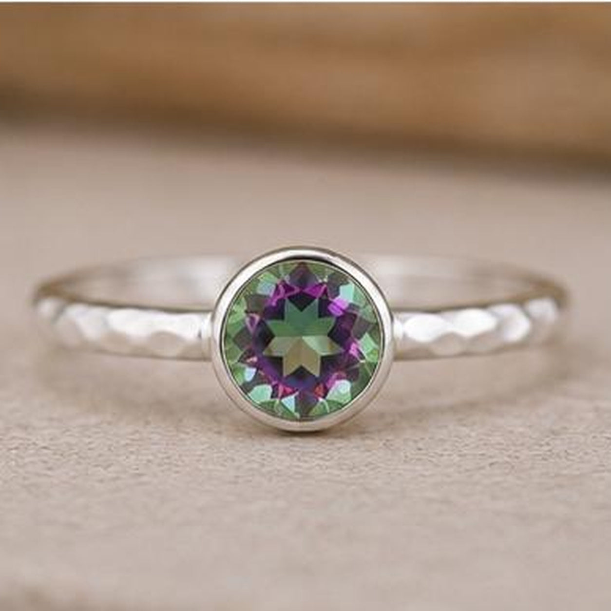 Natural Mystic Topaz Ring, 925 Sterling Silver Ring, Engagement Ring, Anniversary Ring, Wedding Ring, Vintage Ring, Handmade Jewellery