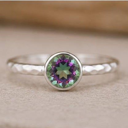 Natural Mystic Topaz Ring, 925 Sterling Silver Ring, Engagement Ring, Anniversary Ring, Wedding Ring, Vintage Ring, Handmade Jewellery