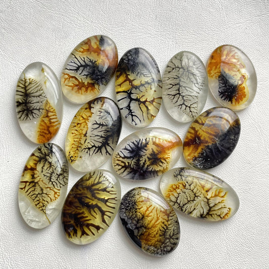 Natural Crystal Scenic Dendritic Doublet Cabochon Doublet (Lab-Created)